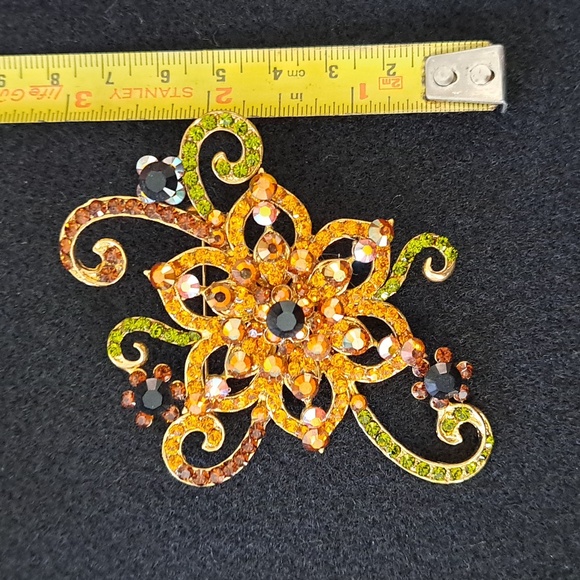 *Swarovski Crystal fall color Flower Brooch, one of a kind - Picture 6 of 6